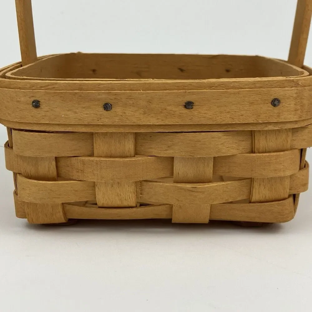 Longaberger Tarragon Booking Basket Set 2001 | Signed Retired Handle VTG (11830)